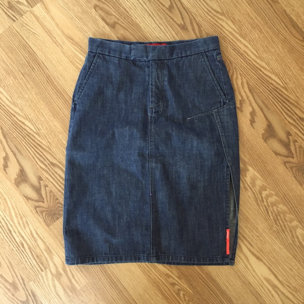 Chevignon Vintage‎ Denim Pencil Skirt sz 4 / 65cm